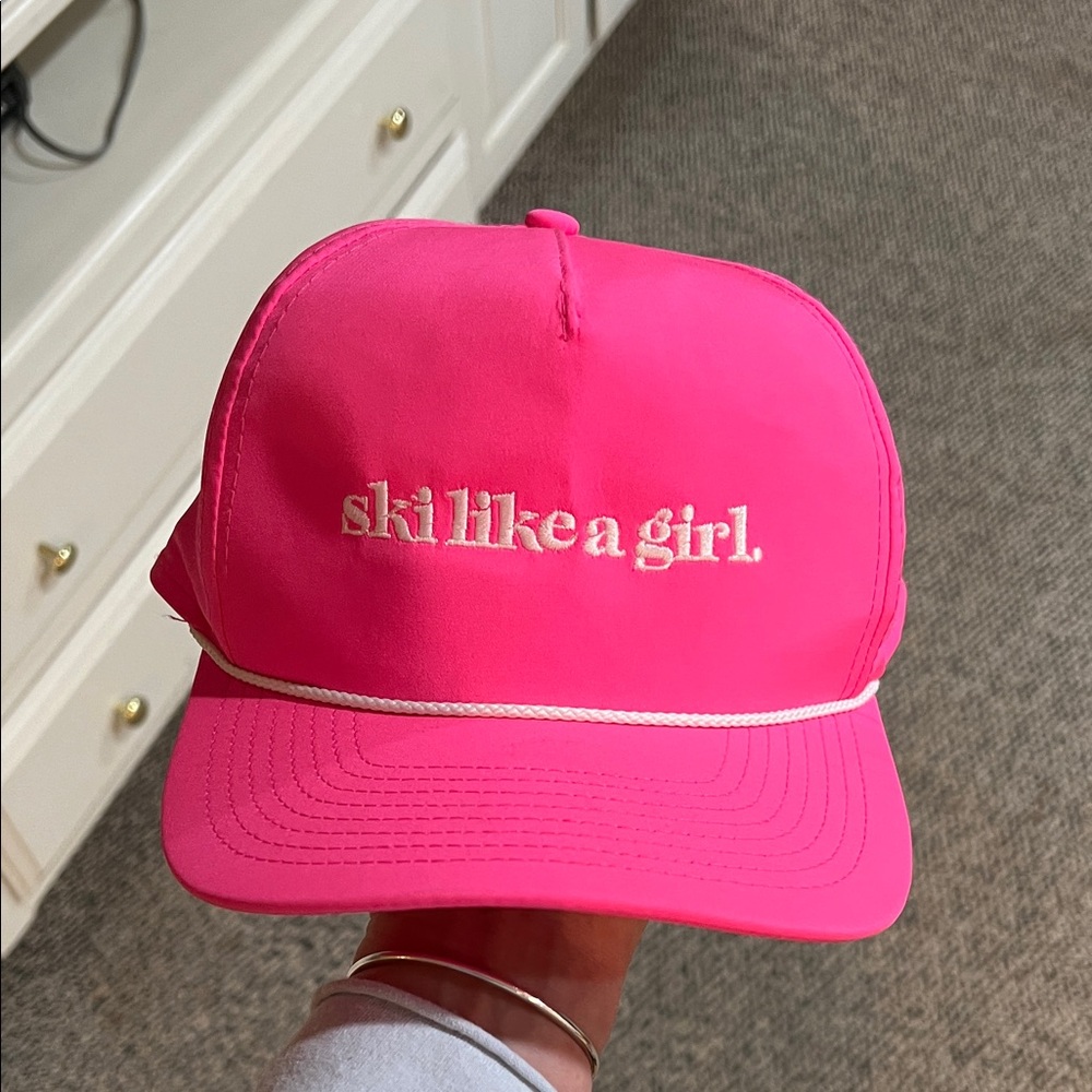 Hot Pink "ski like a girl." Trucker Hat